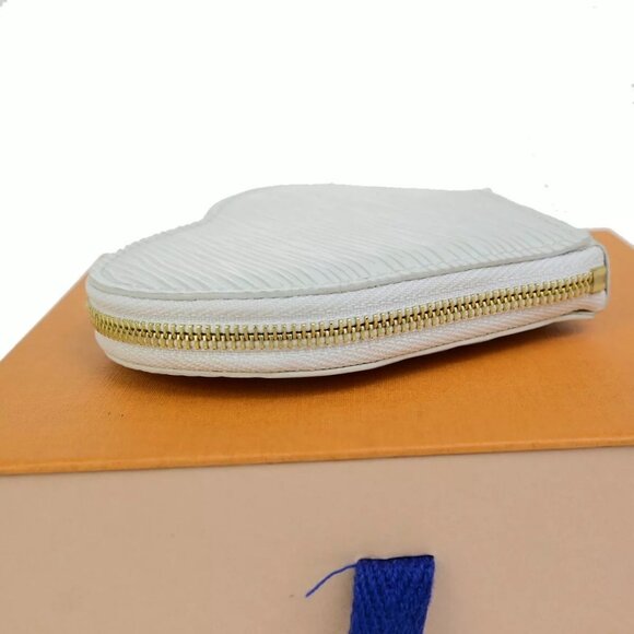 LOUIS VUITTON Love Lock Heart Coin Case Epi Leather White France - Picture 16 of 16